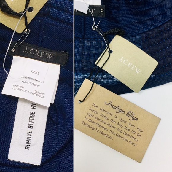 J. Crew Indigo Patchwork Bucket Hat XL - Picture 3 of 8